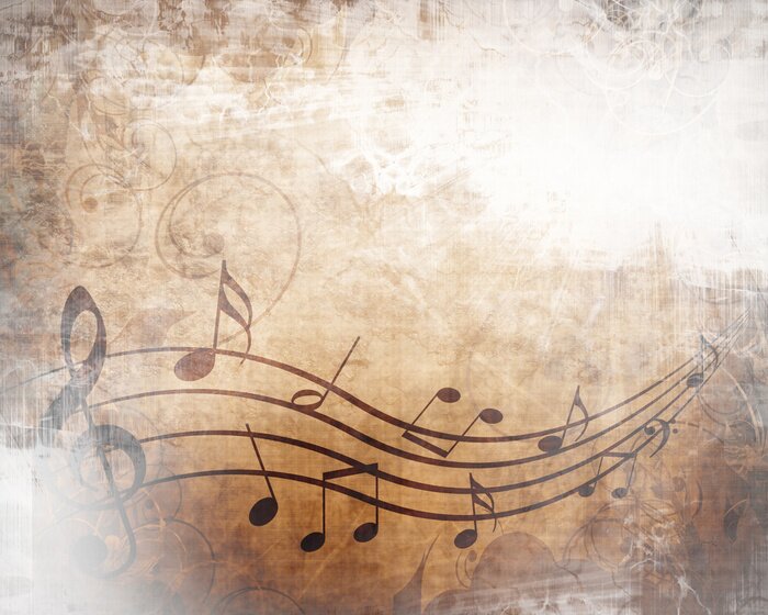 Poster Oude muziek blad