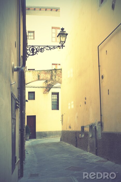 Poster Oude straat in retrostijl
