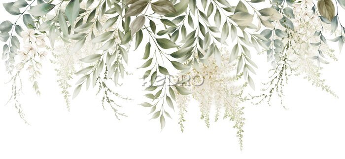 Poster Overhangend grasgroen