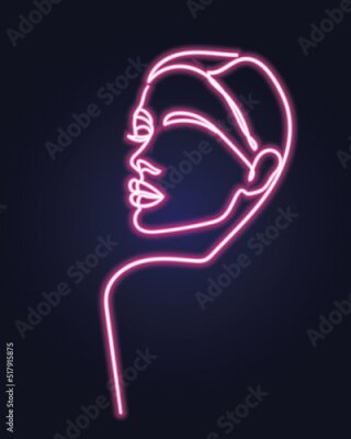 Poster Overzicht van het gezicht van een vrouw