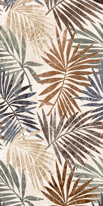 Poster Palmbladeren in elegant goud