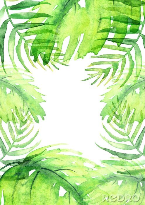 Poster Palmbladeren vage contouren