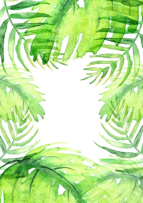 Poster Palmbladeren vage contouren