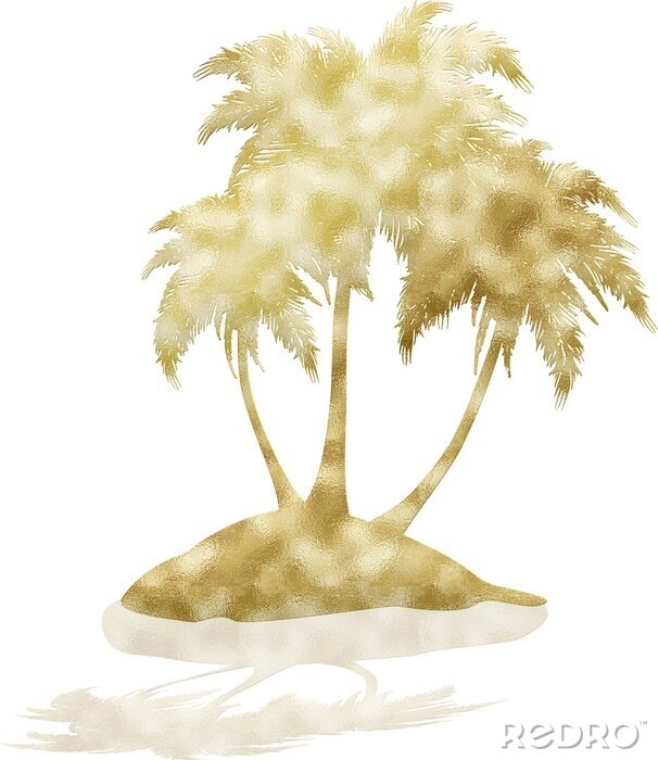Poster Palmbomen op een klein eiland