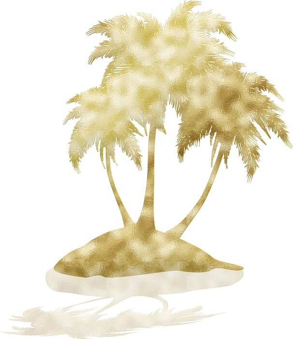 Poster Palmbomen op een klein eiland