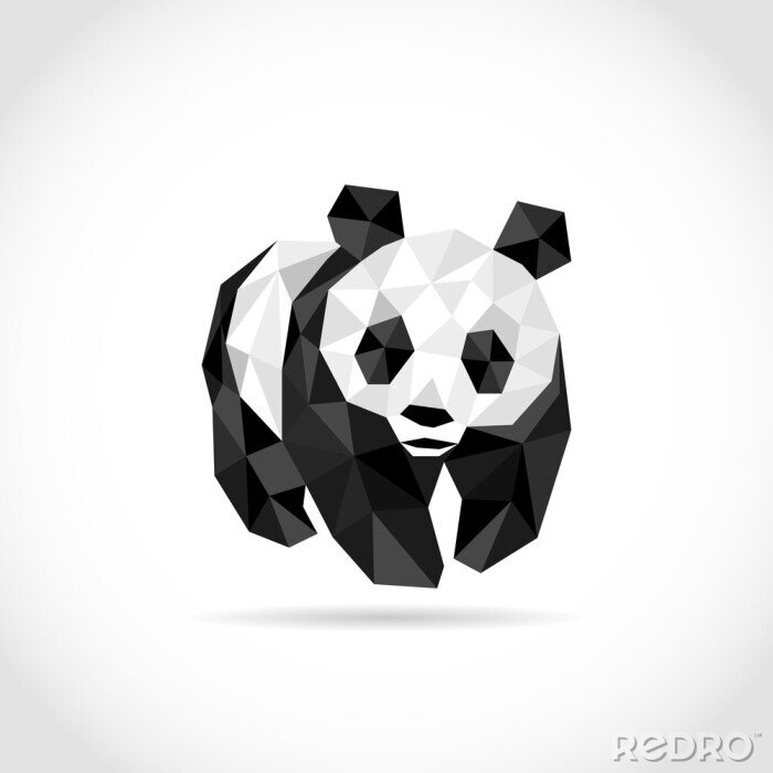 Poster Panda in driehoeken