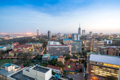 Poster Panorama in de hoofdstad van Kenia