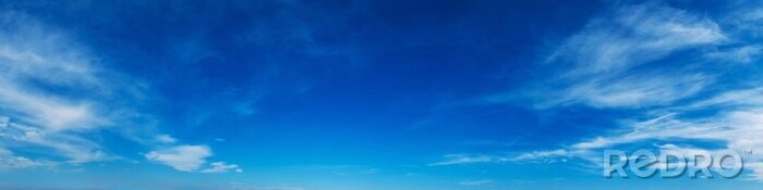 Poster Panorama sky with cloud on a sunny day. Beautiful cirrus cloud.
