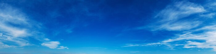 Poster Panorama sky with cloud on a sunny day. Beautiful cirrus cloud.