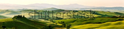 Poster Panorama van de groene heuvels van Toscane