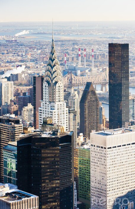 Poster Panorama van de stad met het Empire State Building