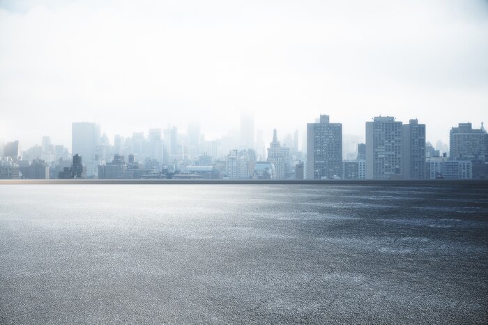 Poster Panorama van de stad van bovenaf