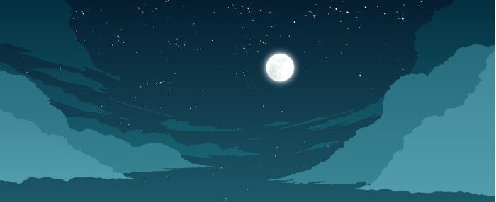 Poster Panorama van een nachtelijke hemel