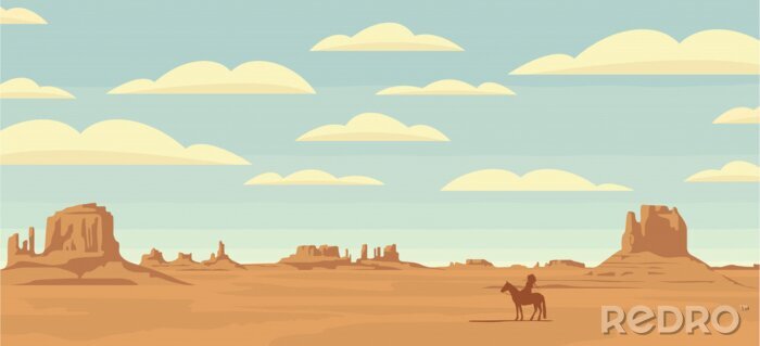 Poster Panorama van het Wilde Westen