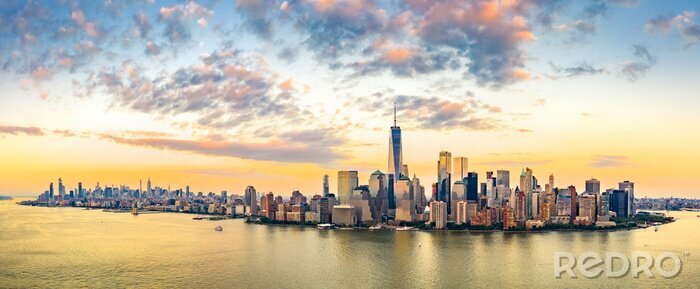 Poster Panorama van New York City met Manhattan
