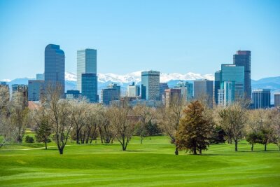 Panorama van zonnig Denver