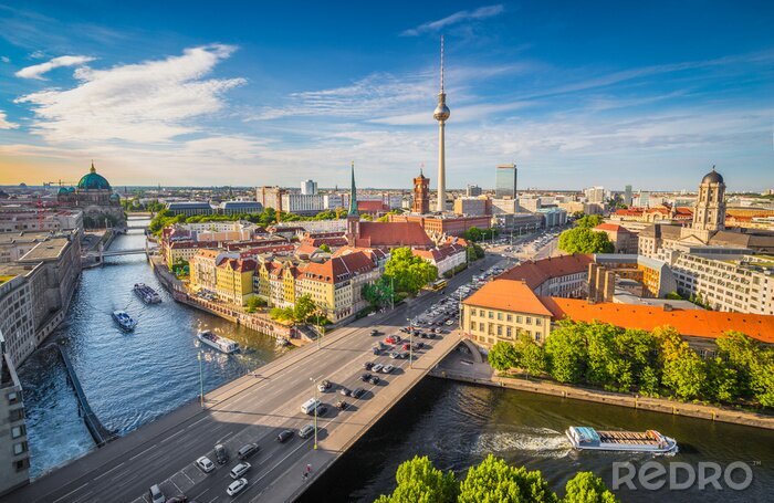 Poster Panoramisch uitzicht op Berlijn