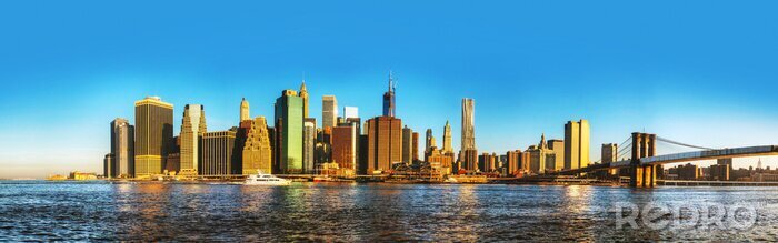 Poster Panoramisch uitzicht op de Brooklyn Bridge