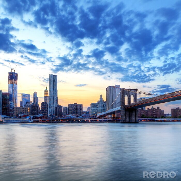 Poster Panoramisch uitzicht op een stad in de VS