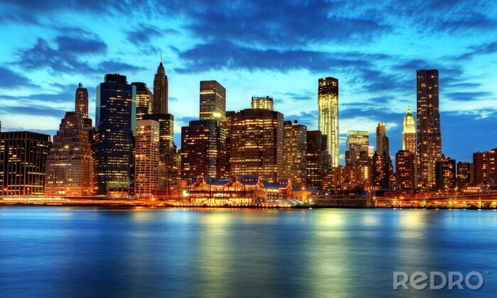 Poster Panoramisch vooruitzicht op Manhattan