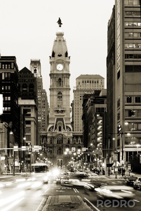 Poster Panoramische straat in de VS