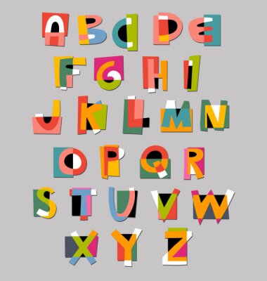 Poster Papier alfabet voor kinderen