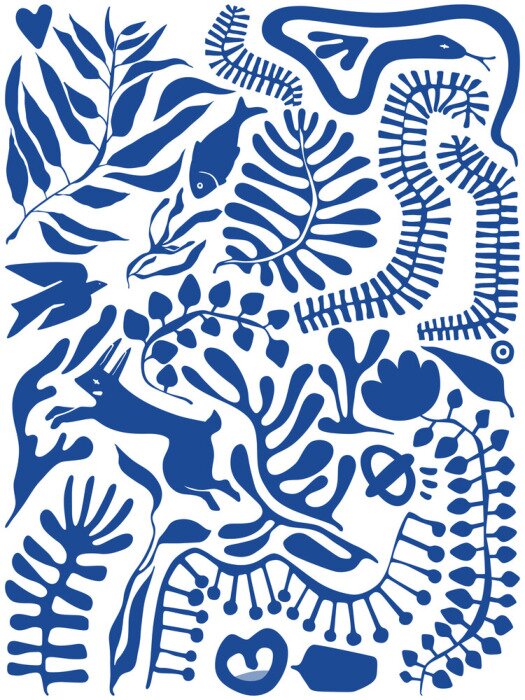 Poster Paradijs blauwe hoek