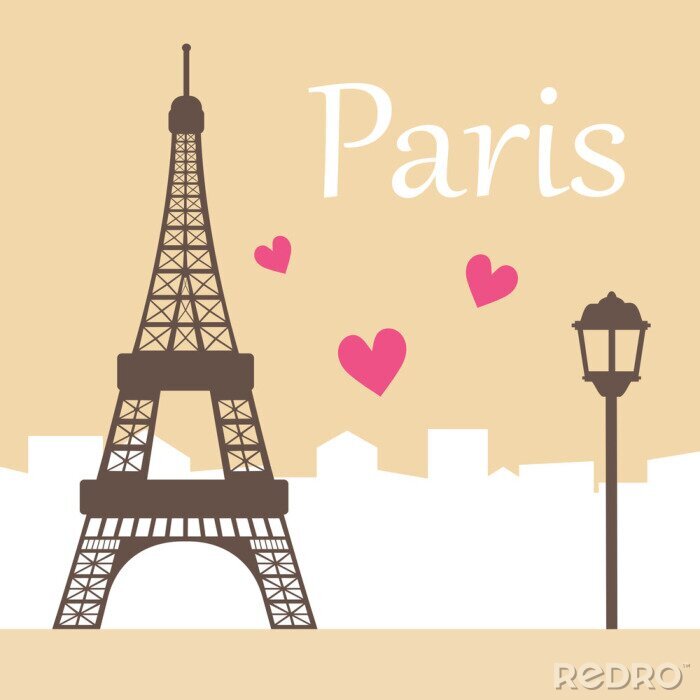 Poster Parijs in de afbeelding met de Eiffeltoren