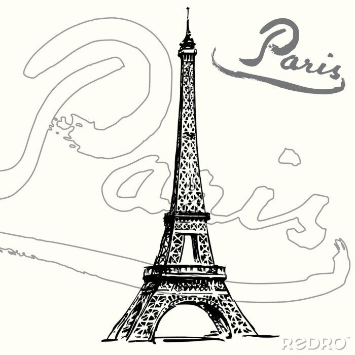 Poster Parijs vintage Eiffeltoren
