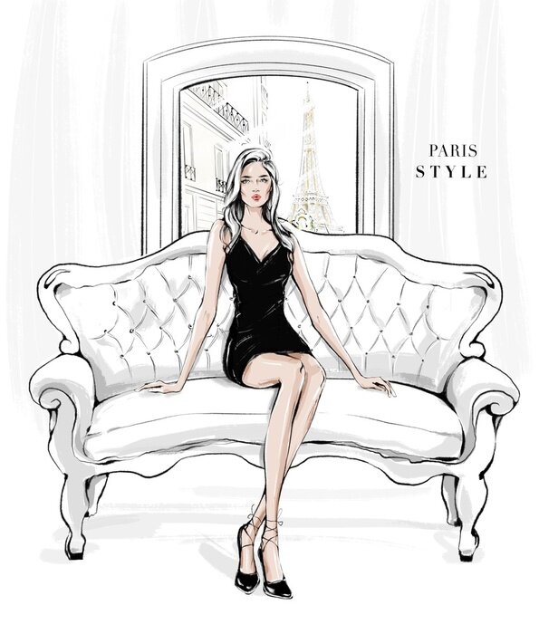 Poster Parijse glamour stijl I love you