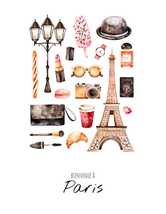 Poster Parijse symbolen