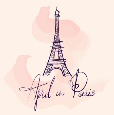 Sticker Paris. Vector illustratie