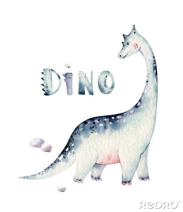 Poster Pastel dinosaurus met een gespikkelde rug