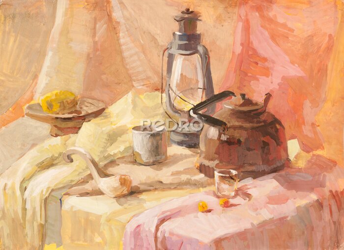 Poster Pastel stilleven compositie