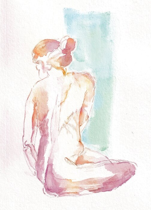 Poster Pastel vrouwelijk naakt