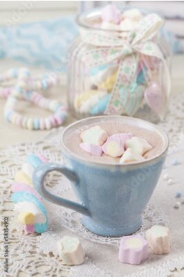 Poster Pastelkleurige foto met snoepjes