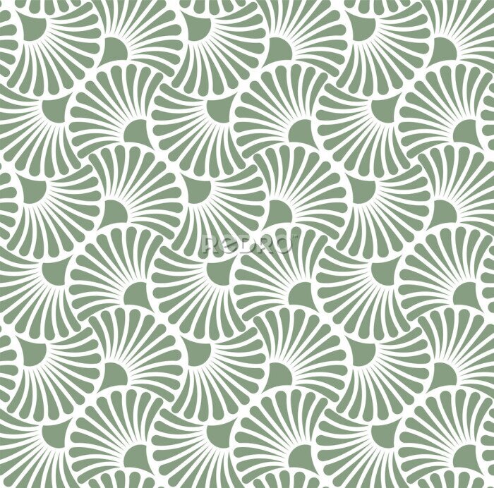 Poster Patroon in retro-esthetiek op een groene achtergrond