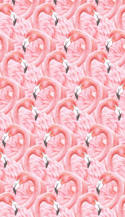 Poster Patroon met flamingo's