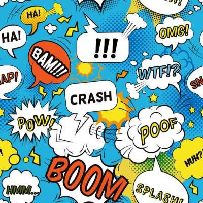 Patroon met kleurrijke stripboekinscripties