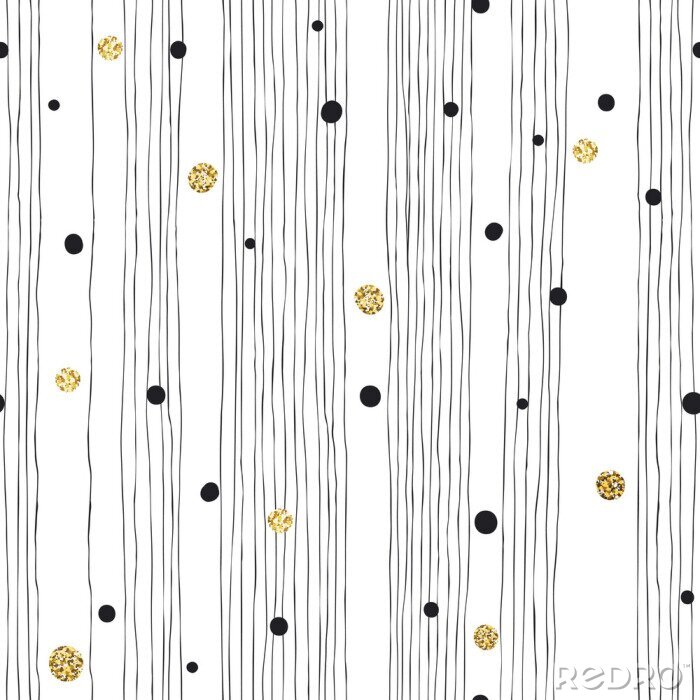 Poster Patroon van stippen en verticale strepen