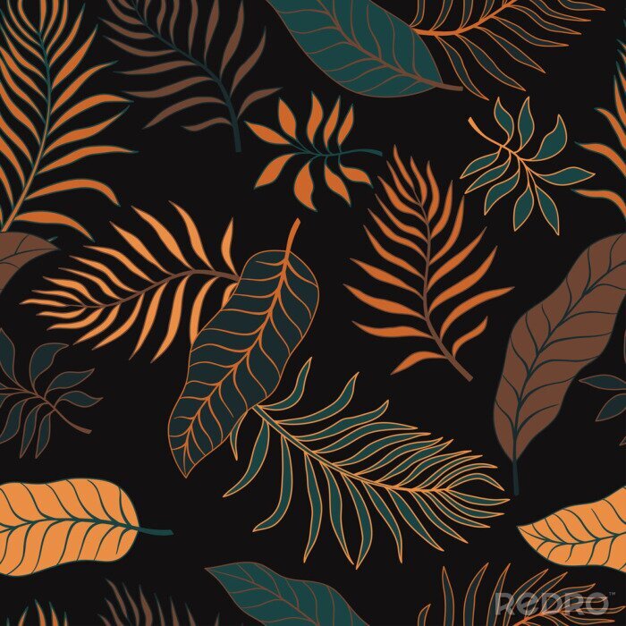 Poster Patroon van tropische bladeren uit de jungle
