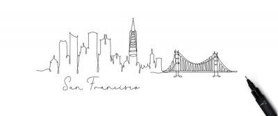Pen lijn silhouet San Francisco
