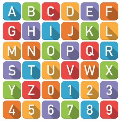 Pictogrammen met letters en cijfers
