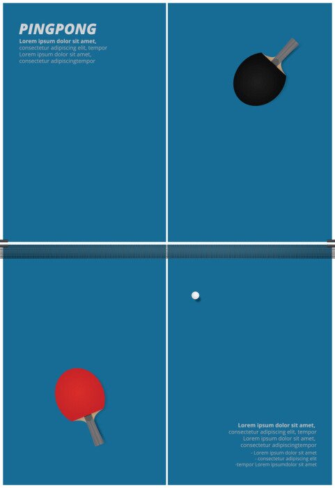 Poster Pingpong Poster Sjabloon Vectorillustratie