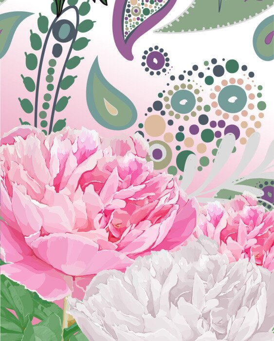 Poster Pioenrozen moderne boho-afbeeldingen