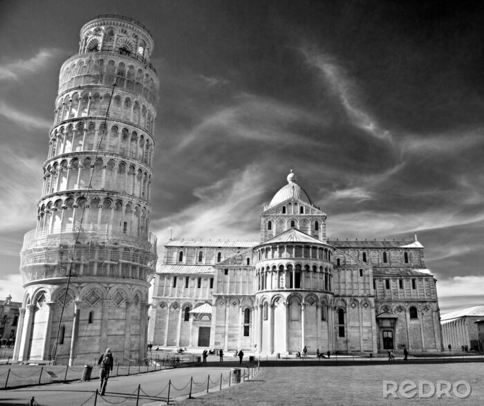 Poster Pisa, de scheve toren.