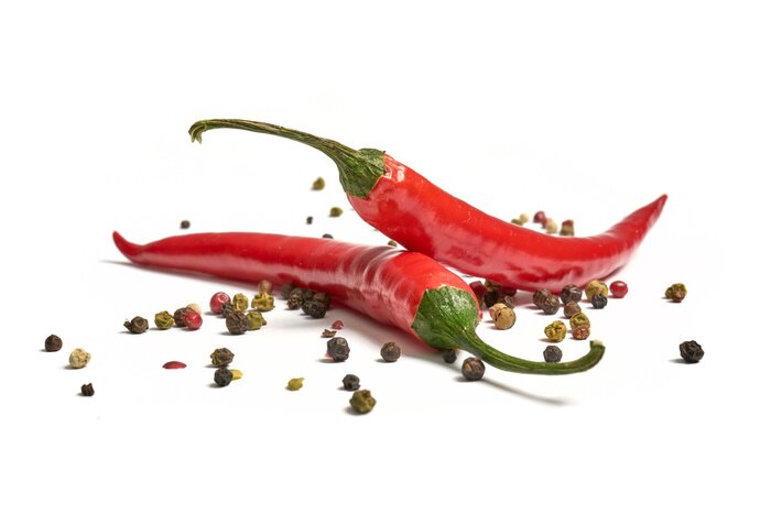 Poster Pittige Spaanse peper en peper