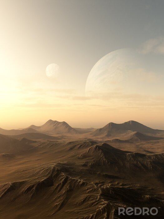 Poster Planètes s'élevant au-dessus de l'horizon