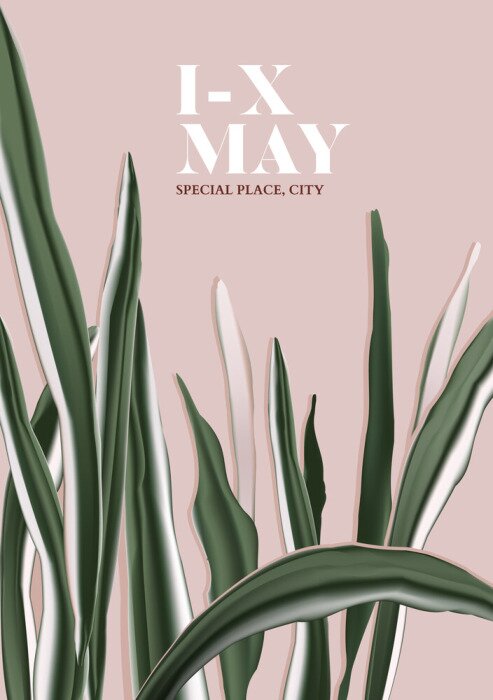 Poster Plantentakjes gerangschikt in een patroon