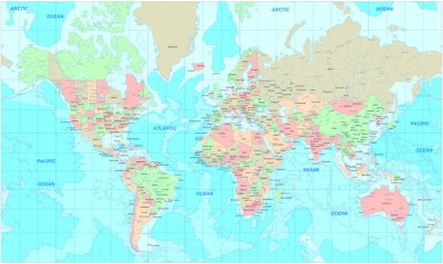 Politieke kaart van de wereld